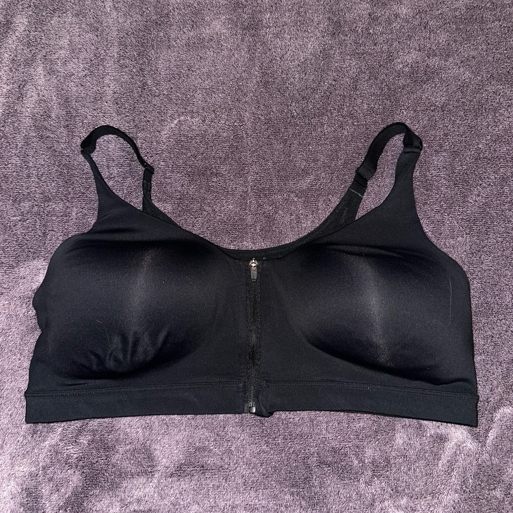 Old Navy Black Zip-Front Sports Bra
